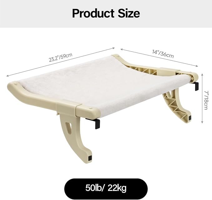 MEWOOFUN Window Sill Perch for Indoor Cats, One-Step Sliding Clamping Slot - Image 7