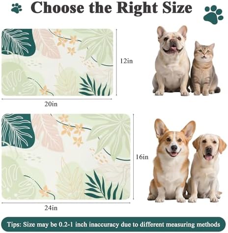 Topotdor Dog Food Mat for Floors,Absorbent Mat for Dog Food and Water