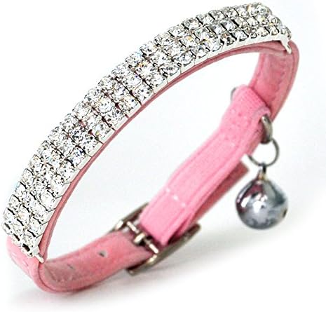 CHUKCHI Soft Velvet Safe Cat Adjustable Collar Bling Diamante - Image 2