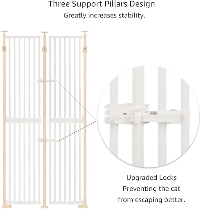 unipaws 75" High Extra Tall Cat Gate, Auto Closing and No Drilling Safety Gate - Image 5