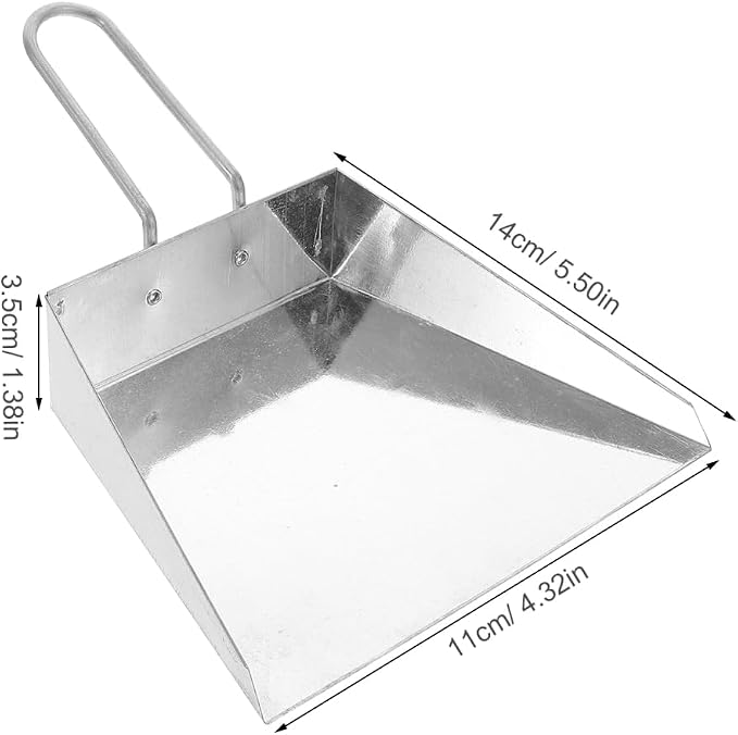 Amosfun Stainless Steel Handheld Dustpan Heavy Duty Mini Dust Pan - Image 2