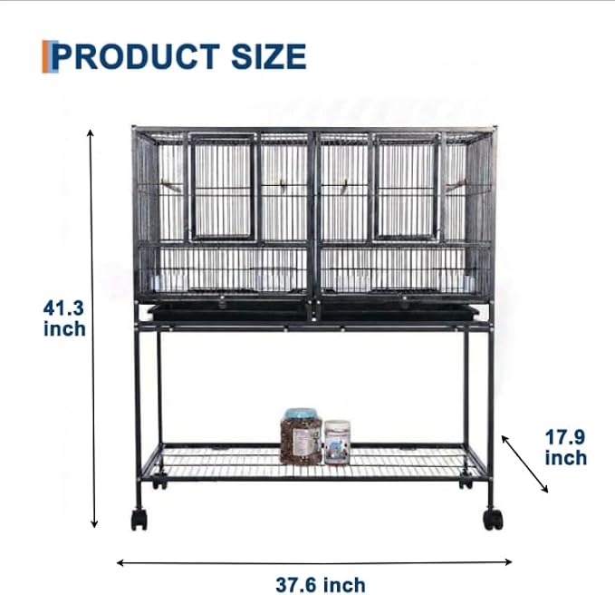 IDEALHOUSE 41" Divided Breeding Flight Bird Cage - Image 5