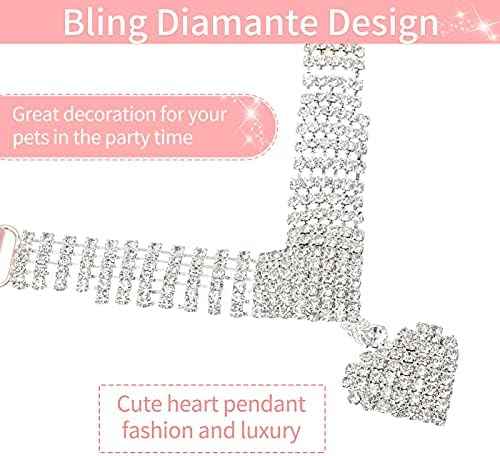 EXPAWLORER Cute Dog Necklace - Rhinestone Dog Collar, Soft Velvet