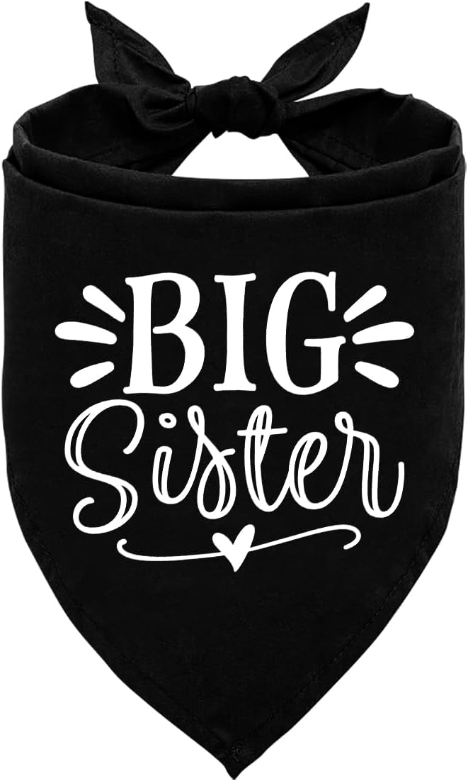 Big Sister Bandana for Dogs, Pet Pregnancy Announcement, Dog Bandanas for Large by ZPPRJF