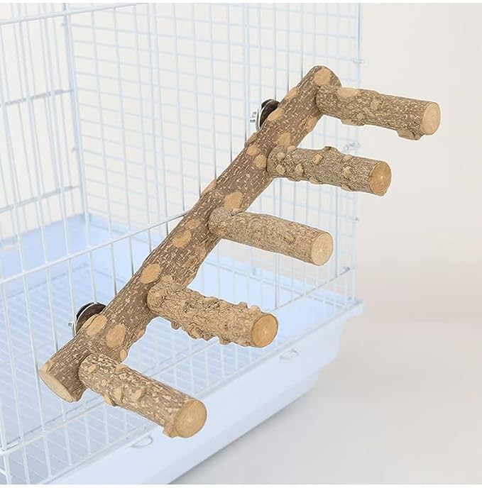 Natural Wood Bird perches Bird Ladder Perch Parrot Ladder Hamster Climbing Toys - Image 6