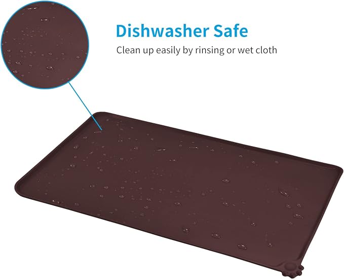 AUDWUD Silicone Waterproof Pet Feeding Mats, Anti Slip Bowl Pad, Dog Mat - Image 5