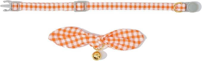 Bowtie Cat Collar with Bell 2 Pack Cotton Breakaway Kitten Collars with - Image 8