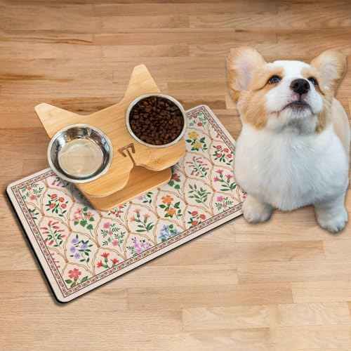Absorbent Pet Dog Bowl Mat for Food and Water, Pet Cat Food Feeding