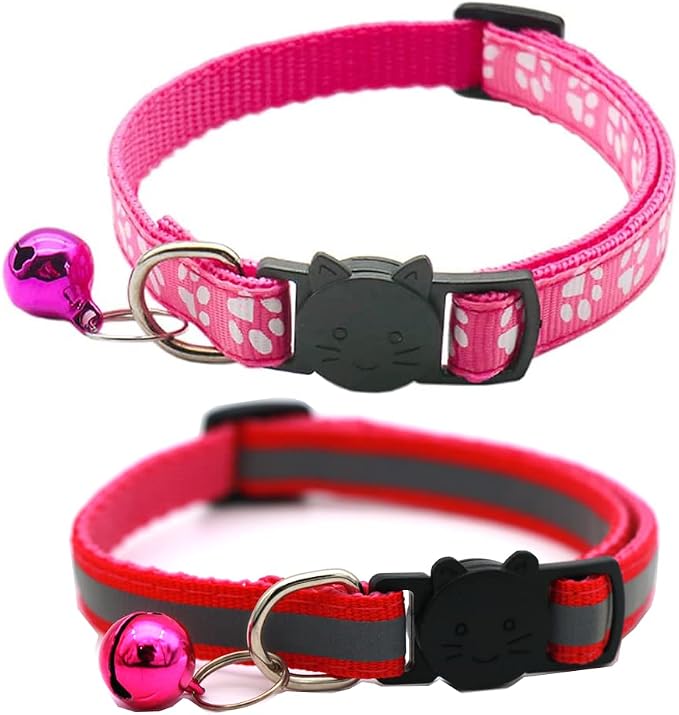 2 Pack Cat Collars Quick Release Reflective Kitten Collar by Unknown