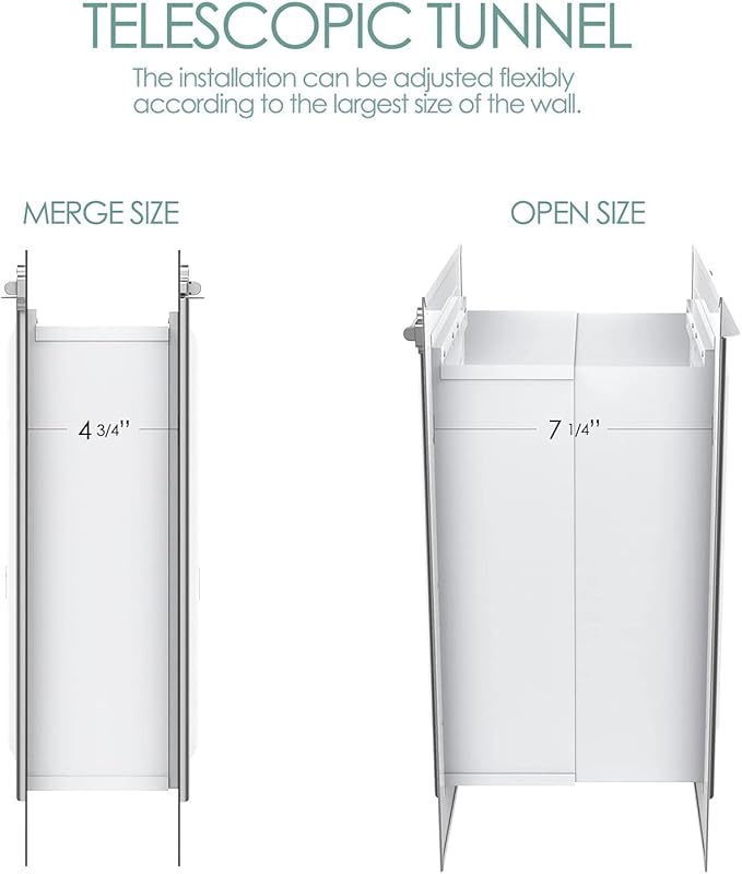 Baboni Pet Door for Wall, Steel Frame and Telescoping Tunnel, Aluminum Lock - Image 6