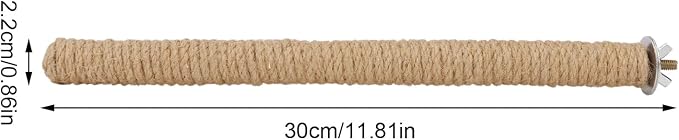 Hypeety Bird Perch Stand Natural Wood Parrot Hemp Rope Perch Birdcage - Image 2
