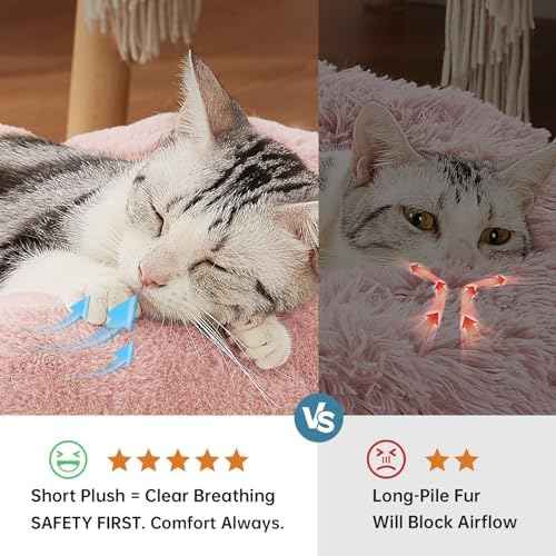 OhGeni 20 inches Calming Donut Dog & Cat Bed for Small Pets, Warming