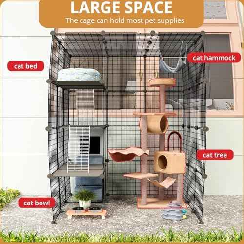 Oneluck 55 Inch Catio Outdoor Cat Enclosure with Super Large Enter