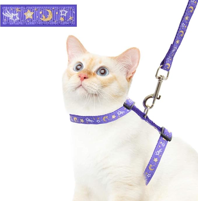 Cat Harness and Leash Set for Outdoor Walking Escape Proof Adjustable Soft by Barleygoo