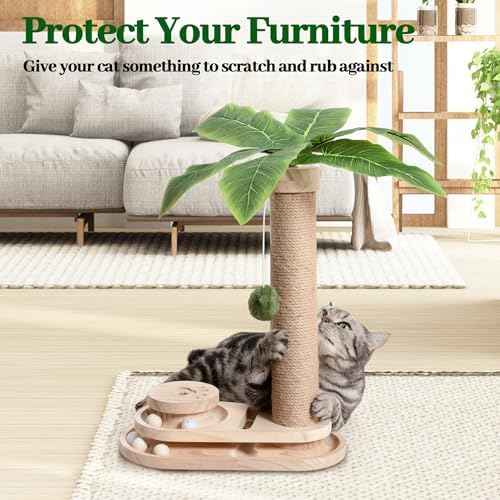 Meowoou Cat Scratching Post Cat Scratcher Interactive Toy with