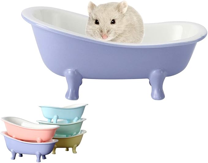 Summer Hamster Ceramic Bed Bathtub, Small Animal Ice Accessories Cage Hideout - Image 9