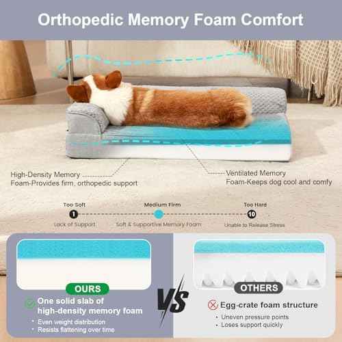 Rainmr Memory Foam Orthopedic Dog Bed, Washable Dog Couch with
