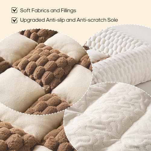 Calming Dog Bed Mats, Thick Flannel Mat for Pets Dog Pad, Washable