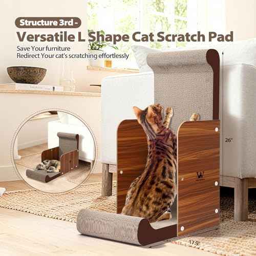 34 Inch Cat Scratcher Bed, Upgraded Cardboard Scratching Pad, Extra