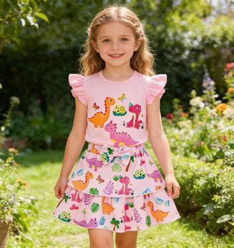 Girls Skirt Set 2 Piece Outfit Toddler Summer Clothes Ruffle Sleeve