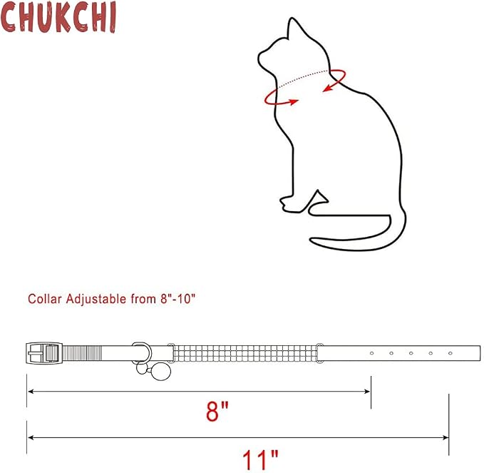 CHUKCHI Soft Velvet Safe Cat Adjustable Collar Bling Diamante - Image 7