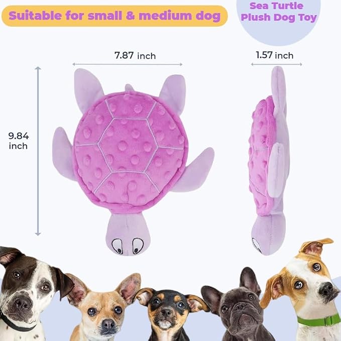 Squeaky Sea Turtle Plush Dog Toy – Durable, Interactive Chew Toy - Image 5