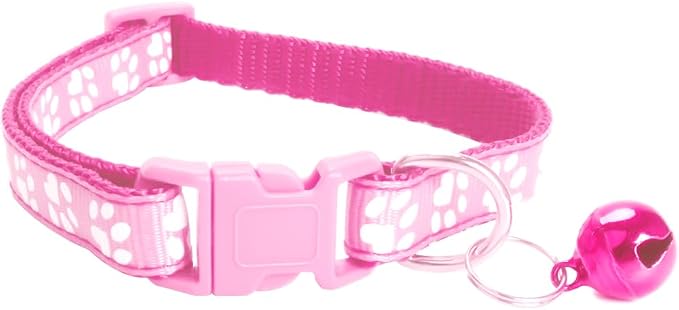 MJIYA Cat Collar with Bell, Breakaway Grid Collar with Plastic Buckle, Light by MJIYA
