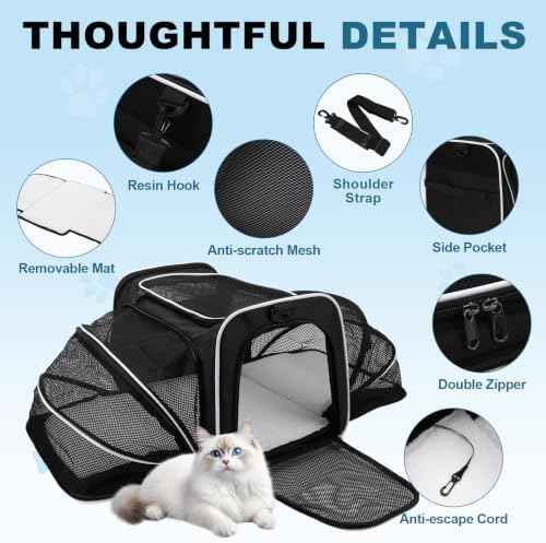 Pet Carrier On Wheels - Airline Approved Expandable Cat Carrier with