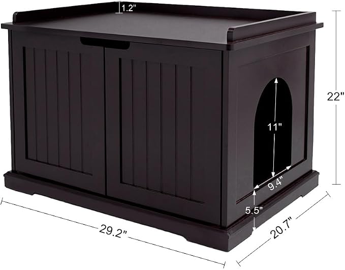 unipaws Cat Litter Box Enclosure Furniture, Cat Washroom, Hidden Litter Box - Image 5