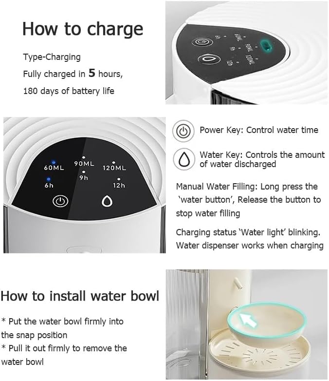 Wireless Cat Water Fountain No Filters, 3.5L Automatic Wastewater Separation - Image 8