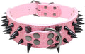 Serijoars Spiked Studded Dog Collar, PU Leather Dog Collar, Adjustable Pet by Serijoars