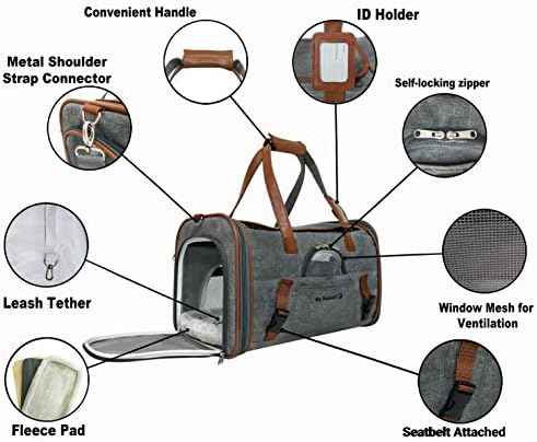 Mr. Peanut's Airline Approved Soft Sided Pet Carrier, Low Profile Gold