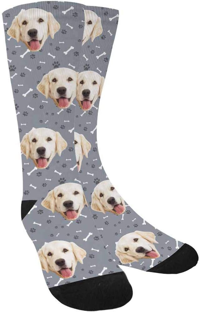 MyPupSocks Custom Personalized Photo Pet Face Socks, Cat and Dog Tracks Paws by MyPupSocks