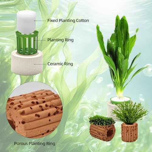 16 Pack Aquarium Plant Weights, Aquatic Plants Fixed Ring Set