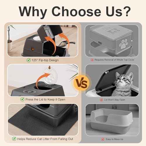 2PACK Stainless Steel Litter Box with Lid, XL Extra Large Litter Box