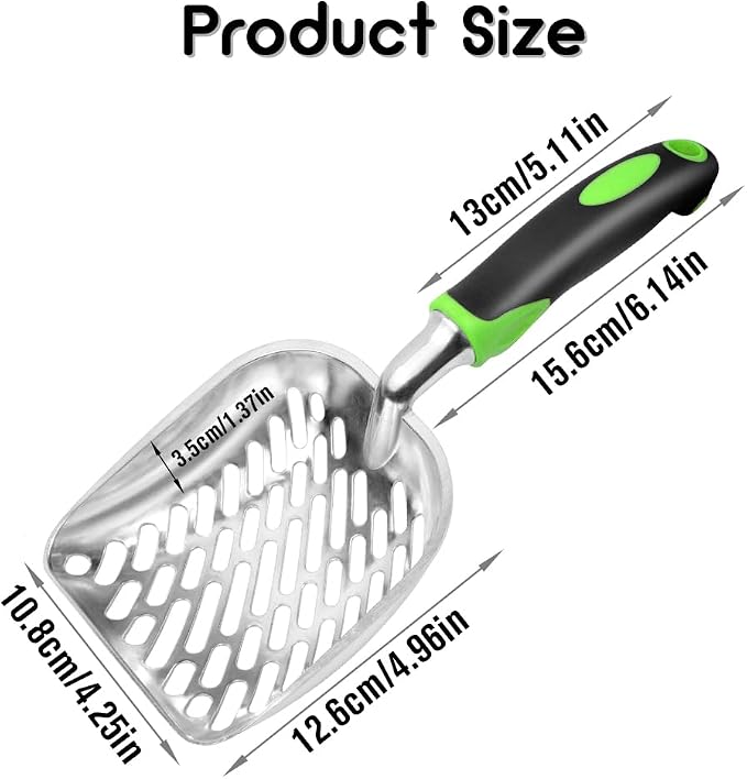 Cat Litter Scoop-Metal Cat Scooper-Long Handle Scoop, Cat Scooper-Poop - Image 2