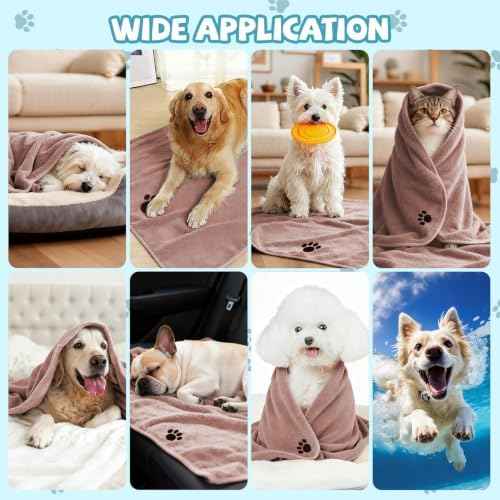 Puomue Microfiber Dog Towels for Drying Dogs, Super Absorbent and Soft