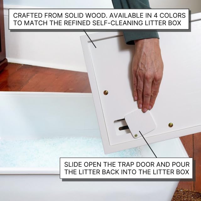 Refined Self Cleaning Litter Box Cabinet-Litter Catch Mahogany - Image 4