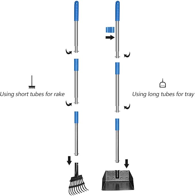 QiMH Upgraded Dog Pooper Scooper Extra Large, Adjustable Long Handle Stainless - Image 5