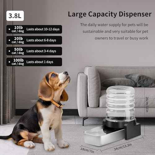 Marchul 1 Gallon Cat Water Dispenser, Automatic Gravity Dog Water Bowl