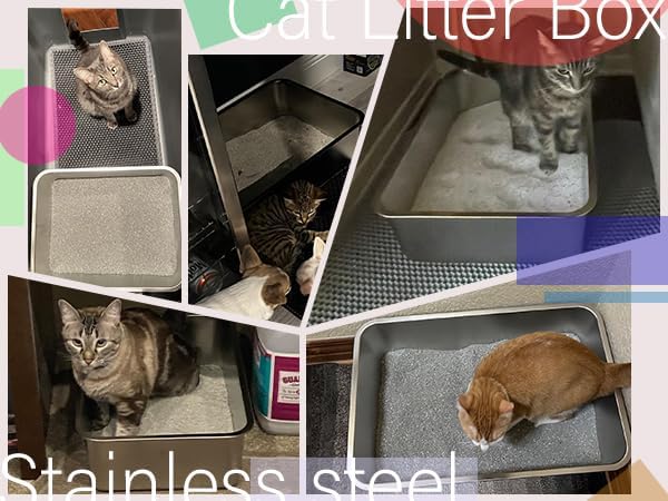 2 Pack Stainless Steel Cat Litter Box, 23.6"x15.8"x8" XXL Stainless Steel - Image 7