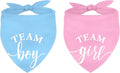 Whaline 2 Pack Gender Reveal Dog Bandana Team Boy Team Girl Triangle Pet Scarf by Whaline