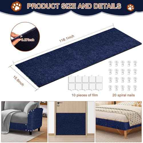 Cat Scratching Mat, 118.5"x15.9" Trimmable Self-Adhesive Cat Scratch