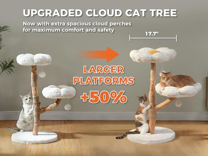Wood Flower Cat Tree, Modern Cat Tower - Image 3