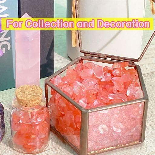 YATOJUZI Cherry Quartz Aquarium Gravel Rocks Bulk Wholesale Tumbled Crystals - Image 4