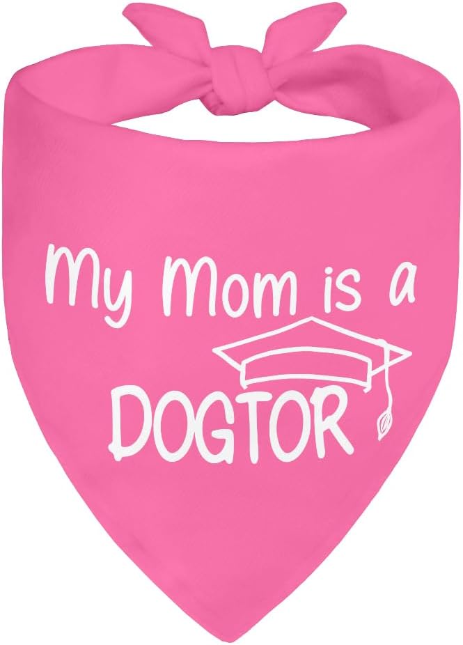 My Mom is A Dogtor Pink Dog Bandana, Graduation Gifts by ZBBFSCSB