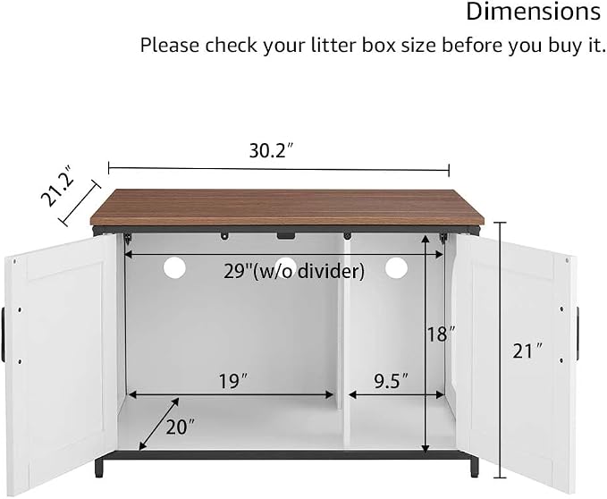 unipaws Extra Large Cat Litter Box Enclosure Furniture - Image 7