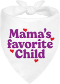 Mama's Favorite Child White Dog Bandana, Funny Photo Prop Pet Scarf Accessories by ZBBFSCSB