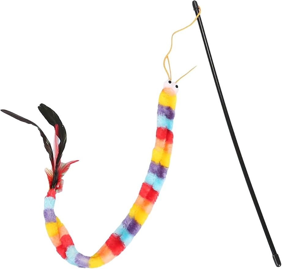QWINEE Cat Wand Toys, Cat Interactive Toy, Cat Toys by QWINEE