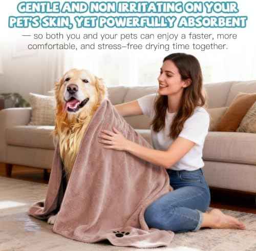 Puomue Microfiber Dog Towels for Drying Dogs, Super Absorbent and Soft